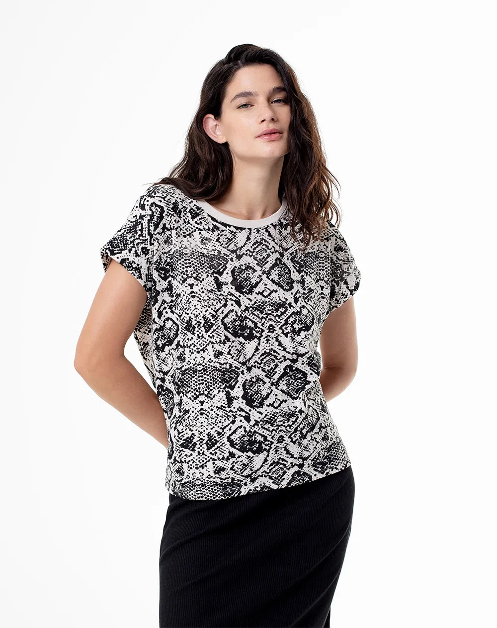 Camiseta regular algodón estampada mujer sold by Gef