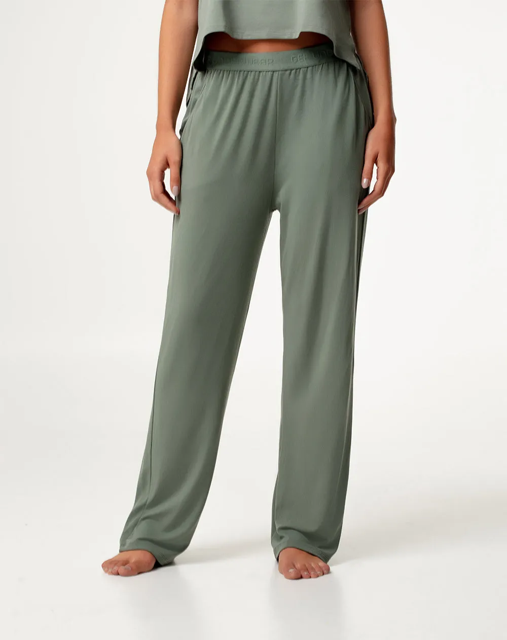 Pantalón regular fit tiro alto verde sold by Gef product image thumbnail 3