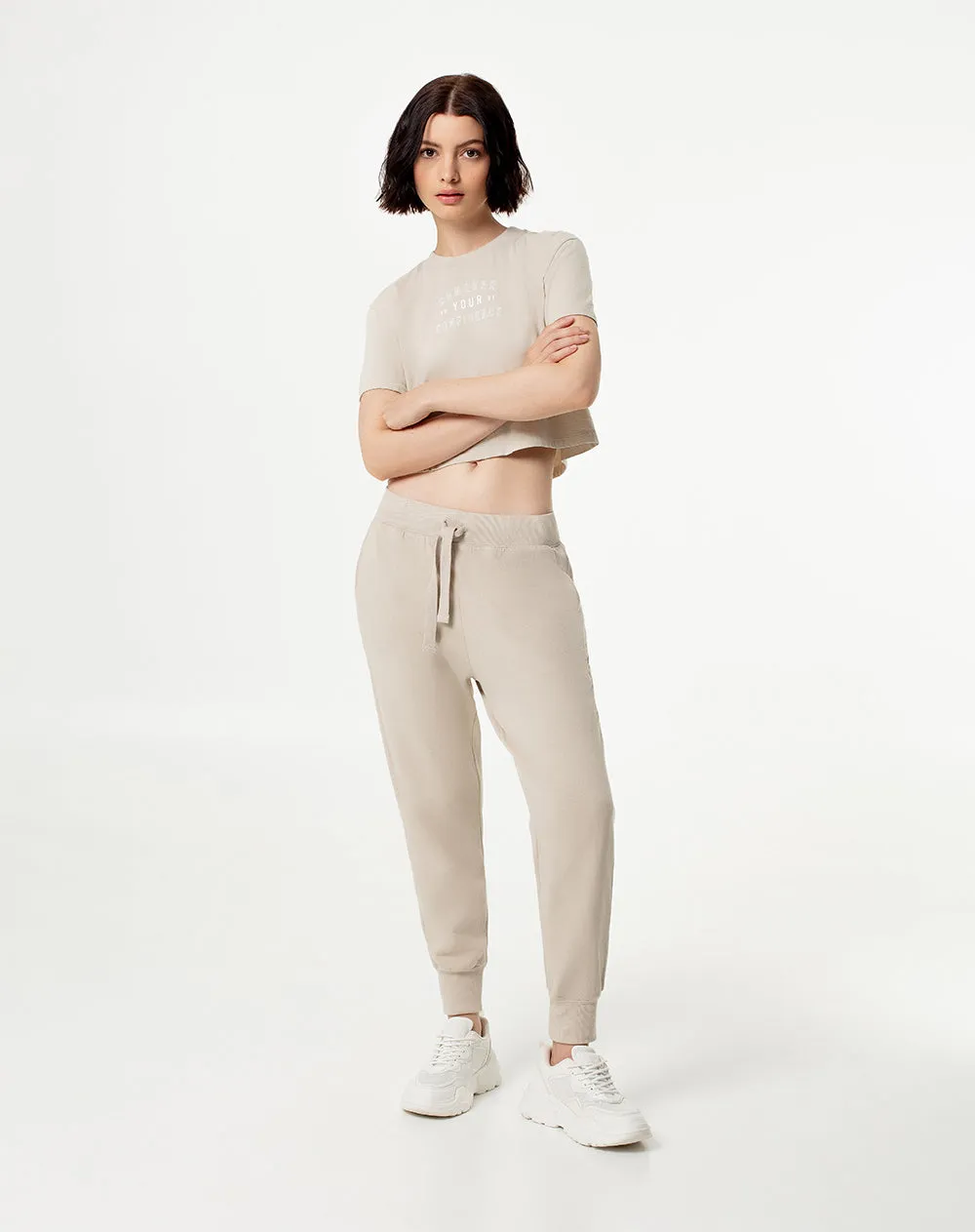 Jogger tiro medio algodón habano mujer sold by Gef