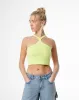 Crop top slim rib algodón verde mujer sold by Gef