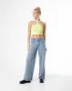 Crop top slim rib algodón verde mujer sold by Gef