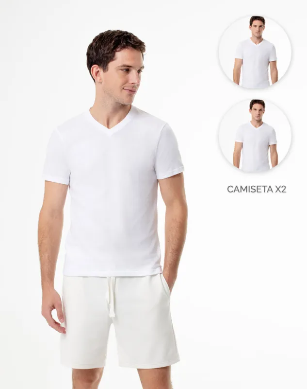 2 camisetas regular fit blanca sold by Gef