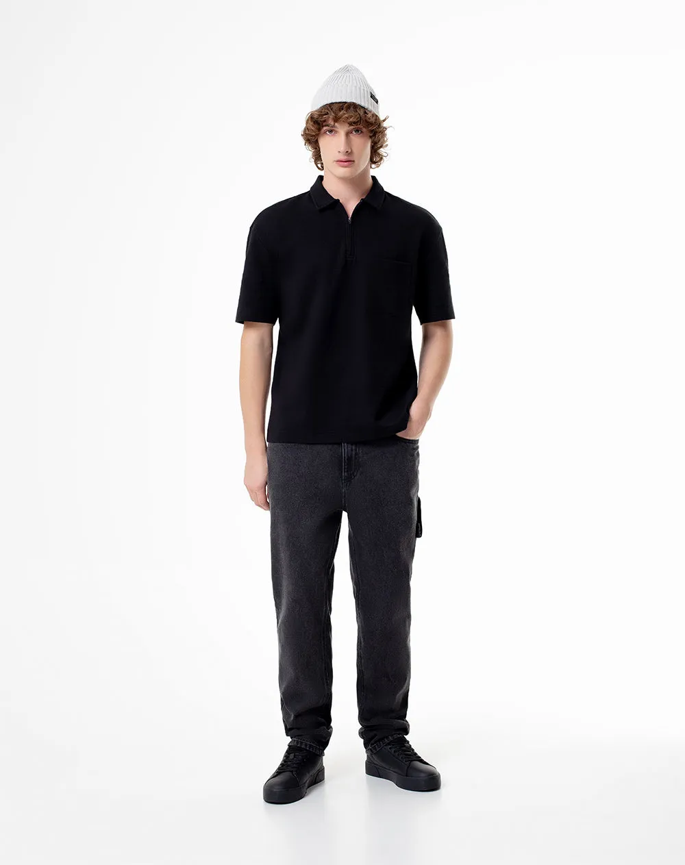 Polo regular algodón negra hombre sold by Gef product image thumbnail 4