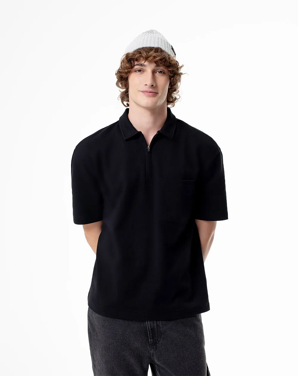 Polo regular algodón negra hombre sold by Gef