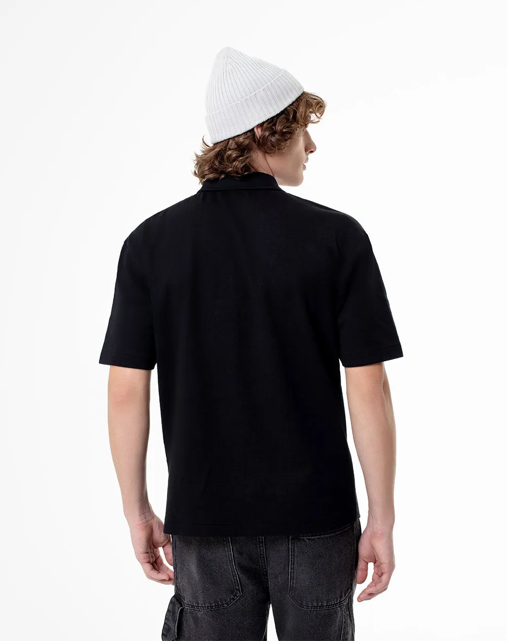 Polo regular algodón negra hombre sold by Gef product image thumbnail 2