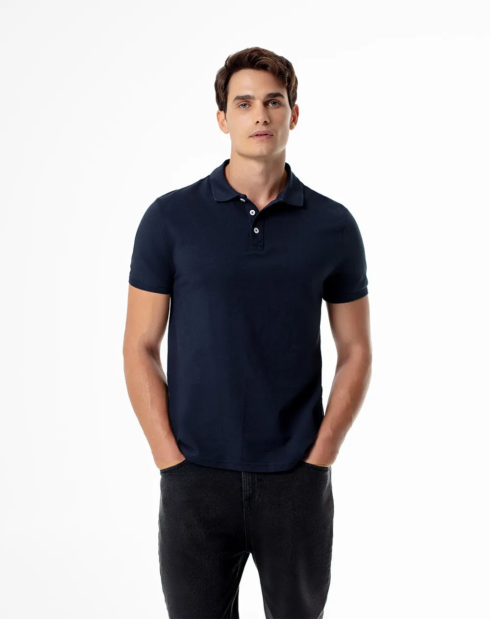 Polo slim fit azul sold by Gef
