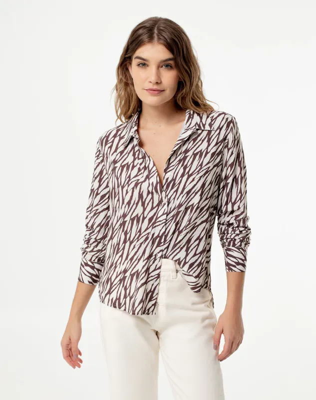 Camisa loose fit manga larga estampada sold by Gef