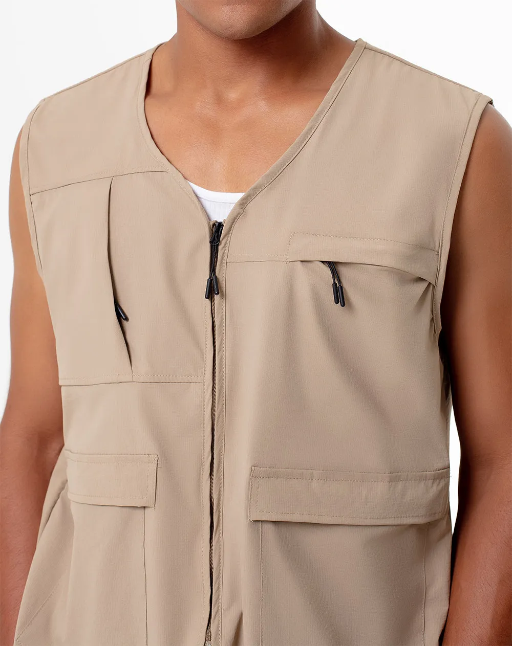 Chaleco regular fit sin capucha habano sold by Gef product image thumbnail 3