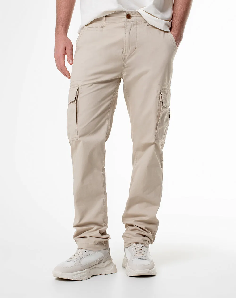 Pantalón cargo slim algodón habano hombre sold by Gef product image thumbnail 3