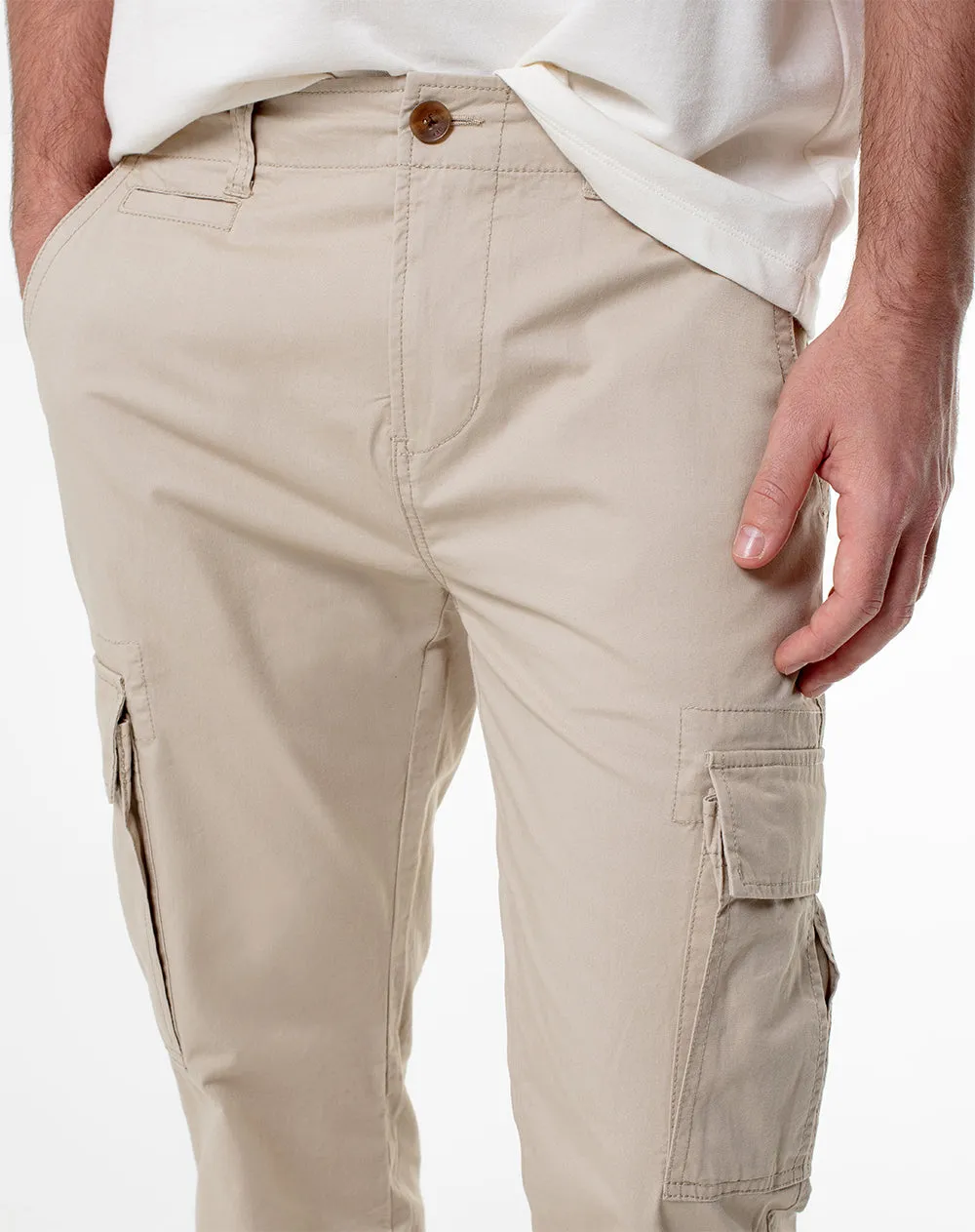 Pantalón cargo slim algodón habano hombre sold by Gef product image thumbnail 4