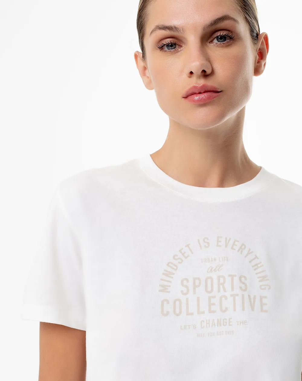 Camiseta crop regular algodón blanca mujer sold by Gef product image thumbnail 3