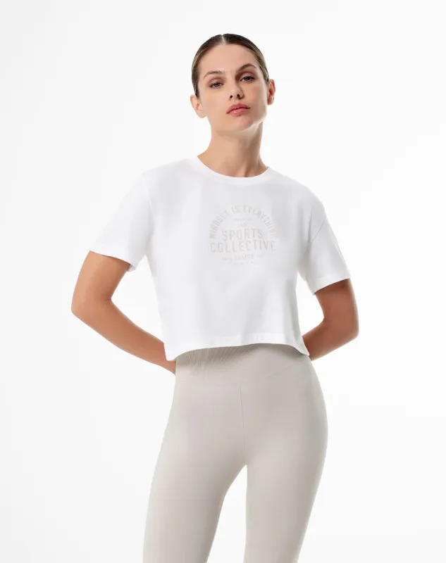 Camiseta Lite cropped fit manga corta blanca sold by Gef