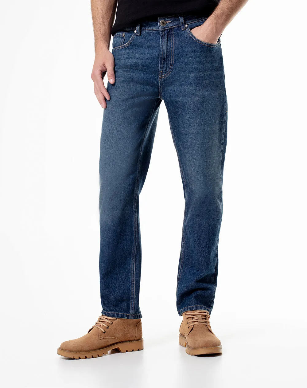 Jean tappered fit tiro medio indigo oscuro sold by Gef product image thumbnail 3