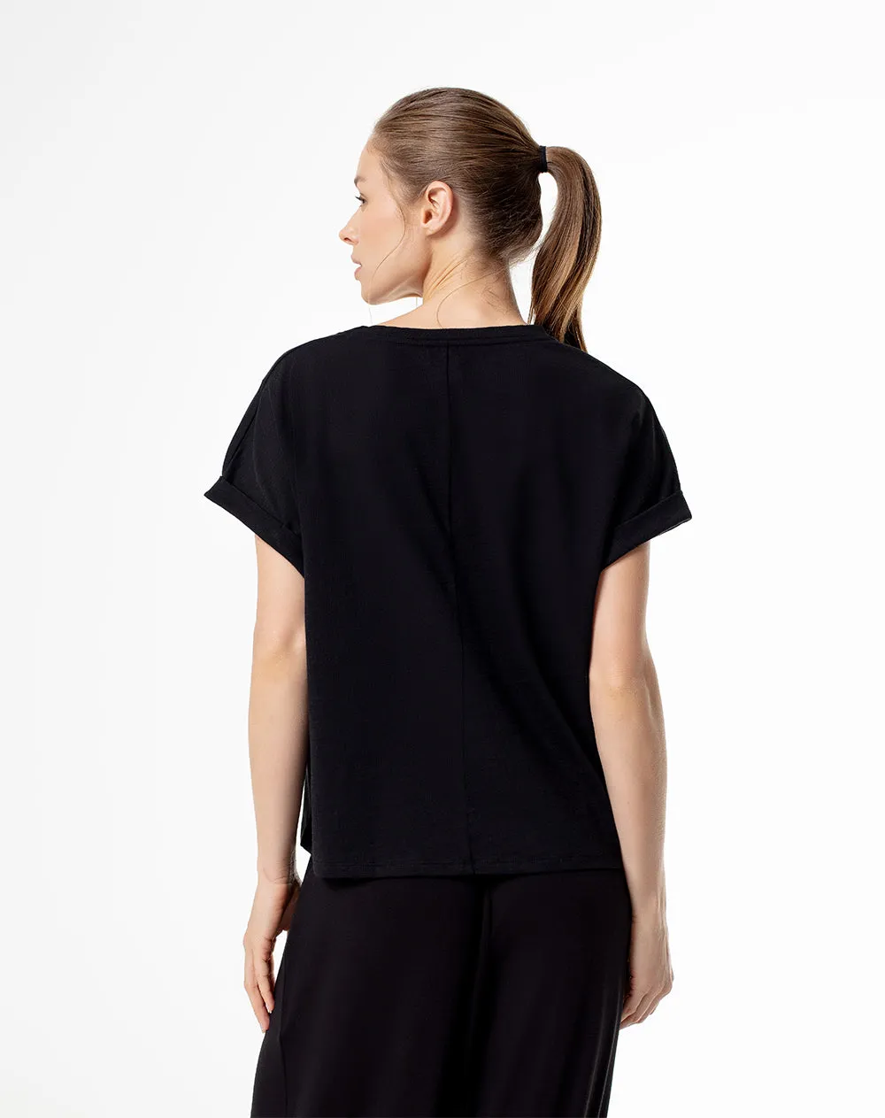 Camiseta relax algodón negra mujer sold by Gef product image thumbnail 2