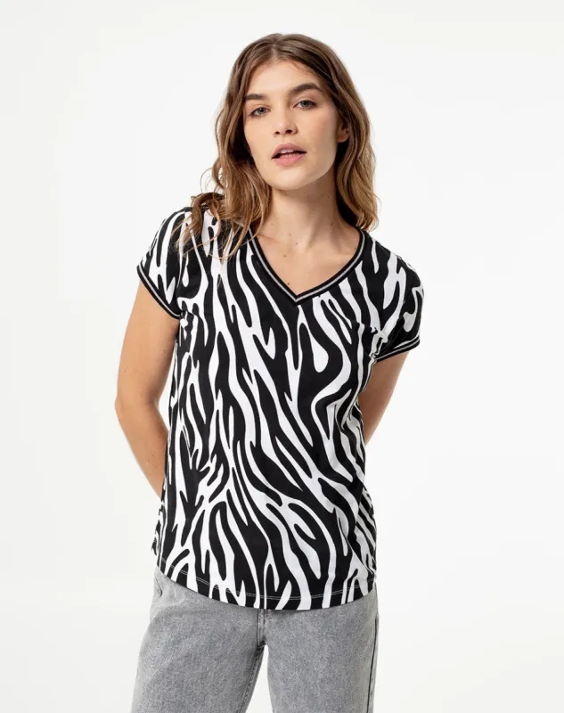 Camiseta regular algodón estampada mujer sold by Gef