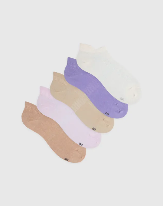 Medias para mujer tobilleras cortas algodón pack x5unds surtidas sold by Gef