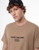 Camiseta oversized fit manga corta habano sold by Gef