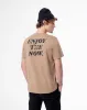 Camiseta oversized fit manga corta habano sold by Gef