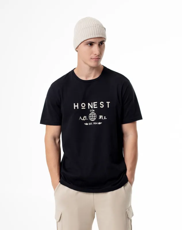 Camiseta oversized fit manga corta negra sold by Gef