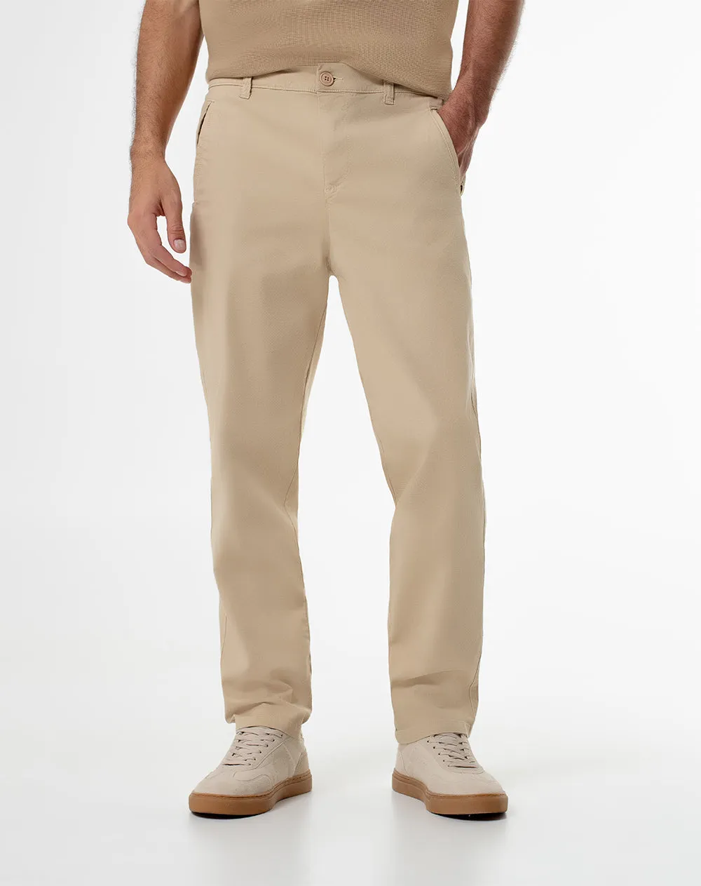 Pantalón regular fit tiro medio habano sold by Gef product image thumbnail 3