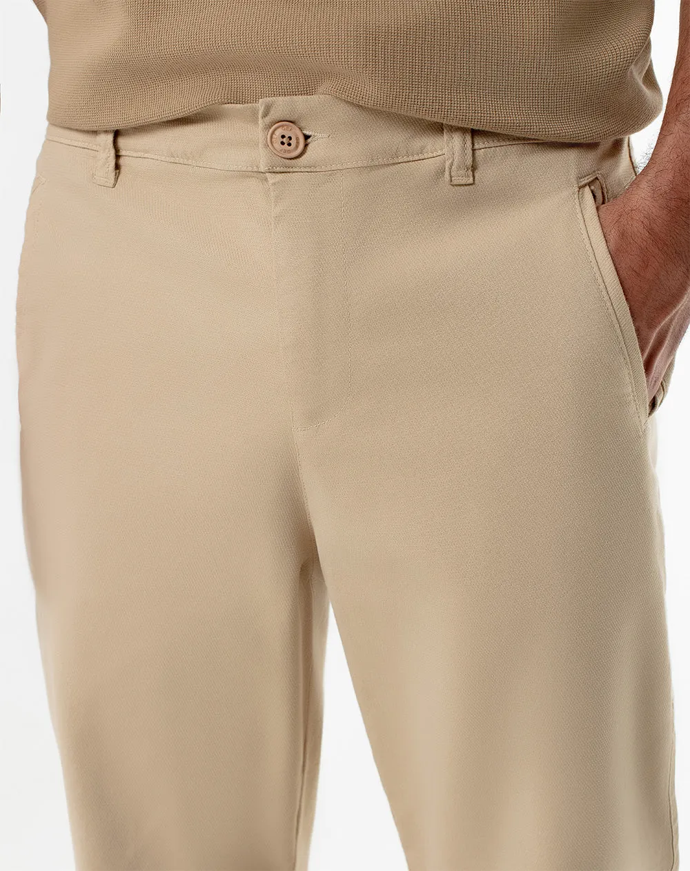 Pantalón regular fit tiro medio habano sold by Gef product image thumbnail 4