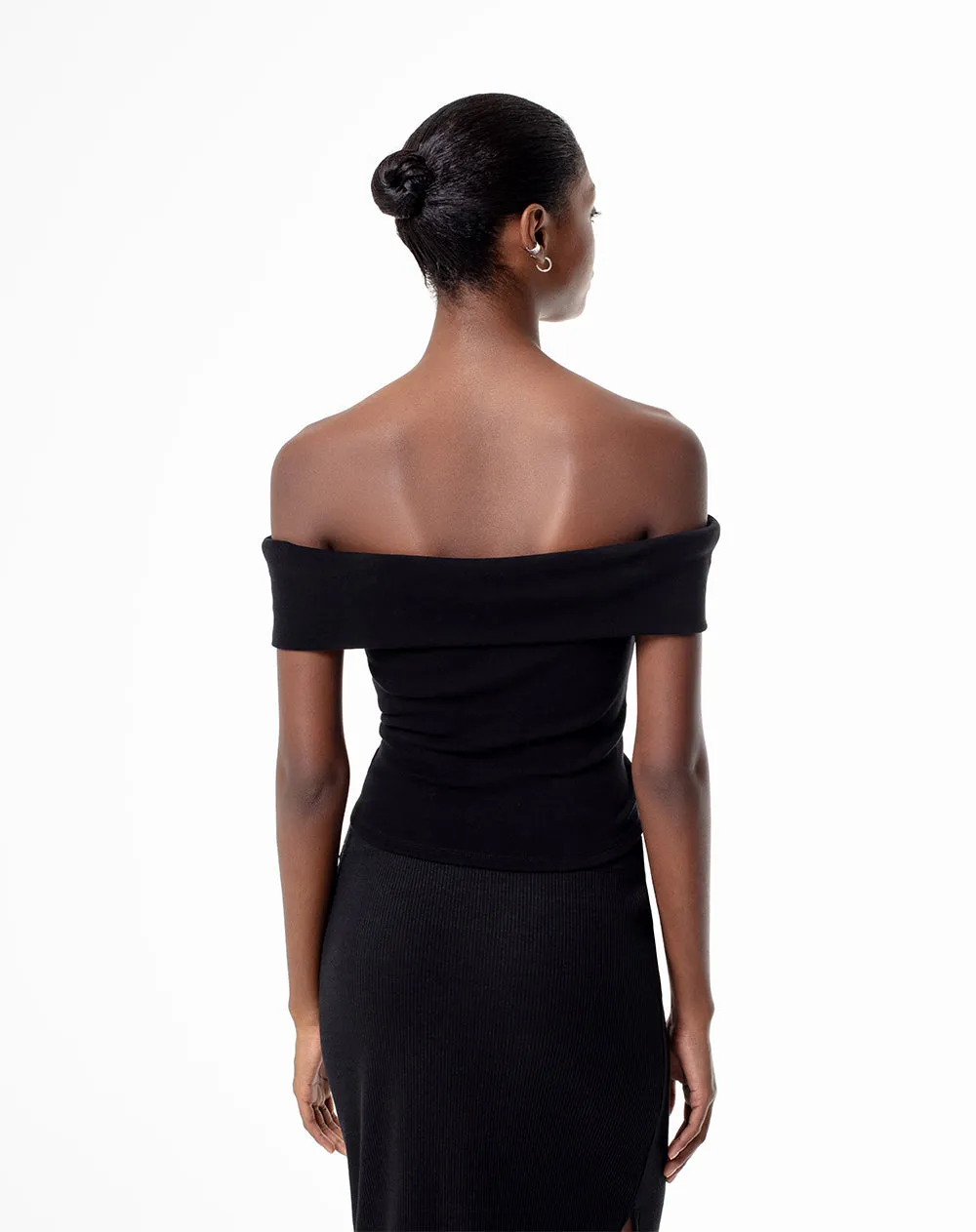 Top off-shoulder slim algodón negra mujer sold by Gef product image thumbnail 2