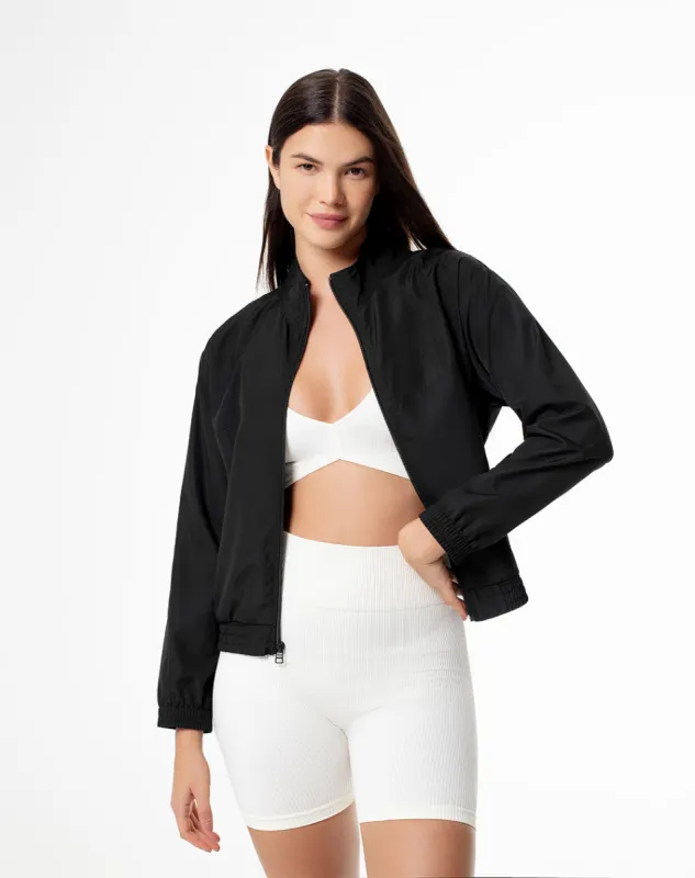 Chaqueta regular fit sin capucha negra sold by Gef