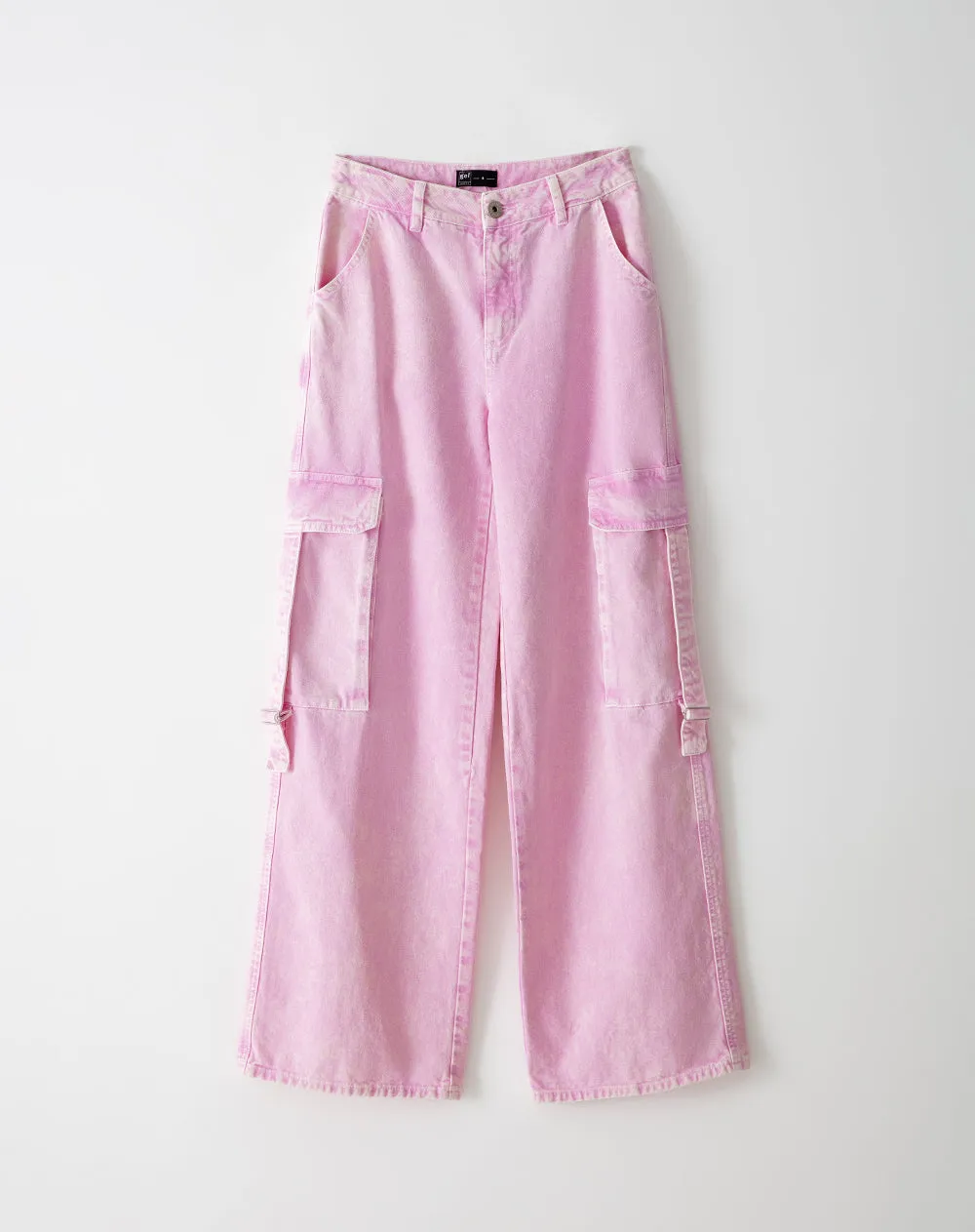 Jean loose fit tiro alto en drill rosado sold by Gef product image thumbnail 5