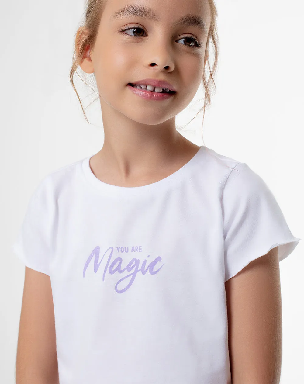 Camiseta + short de pijana niña algodón morada sold by Gef product image thumbnail 3