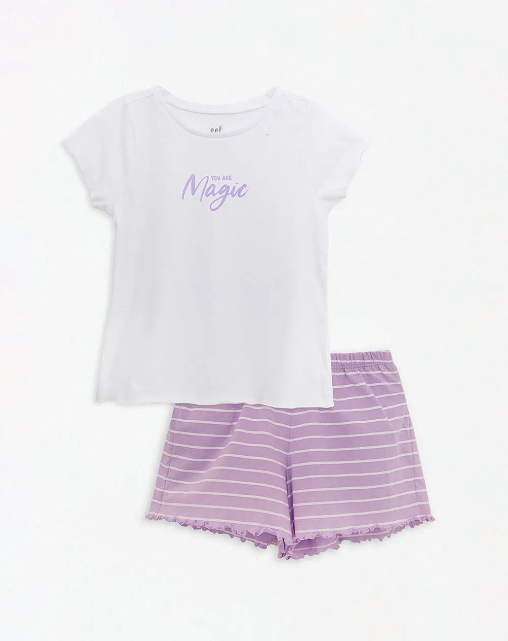 Camiseta + short de pijana niña algodón morada sold by Gef product image thumbnail 5