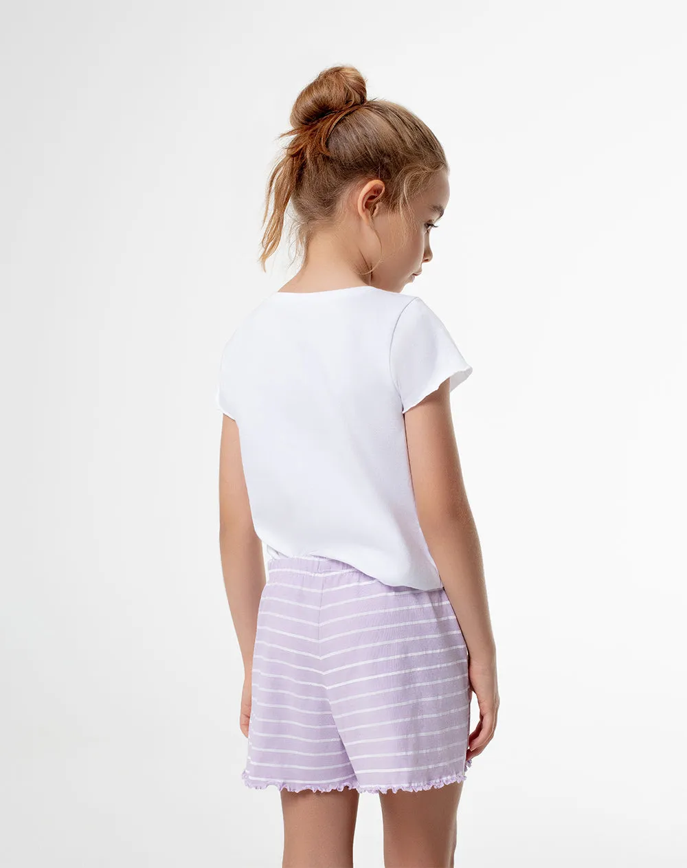 Camiseta + short de pijana niña algodón morada sold by Gef product image thumbnail 2