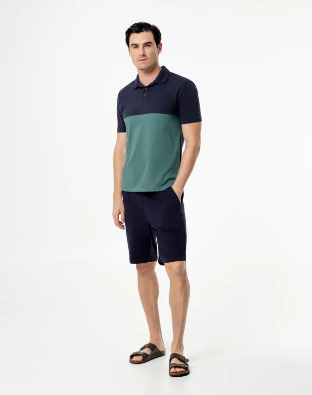 Polo slim fit verde con bloques sold by Gef