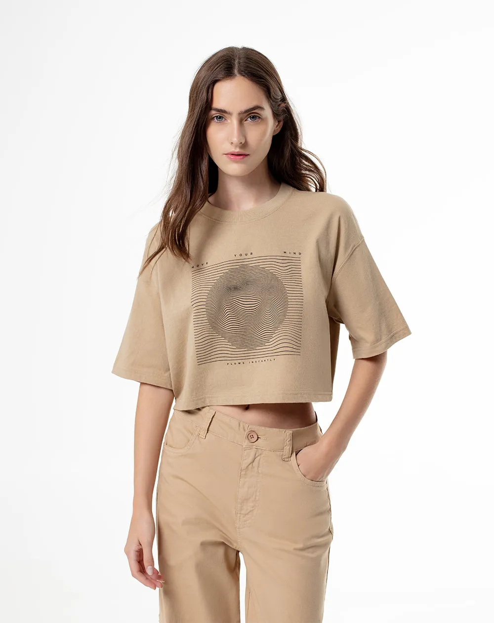 Camiseta relaxed fit manga corta habana sold by Gef