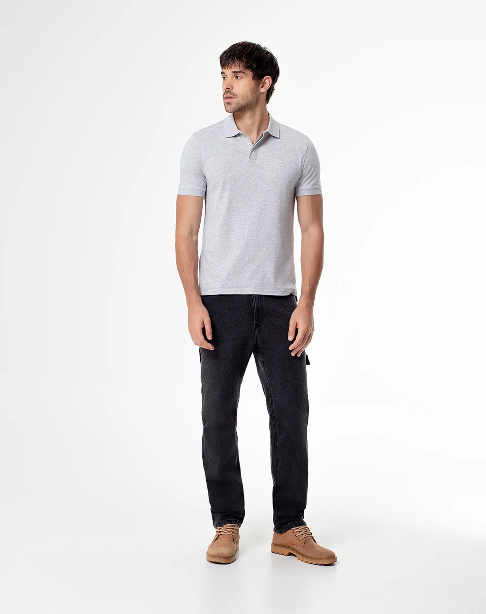 Polo slim algodón gris hombre sold by Gef product image thumbnail 4