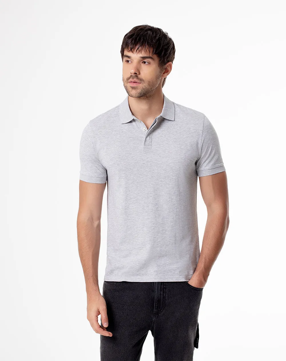 Polo slim algodón gris hombre sold by Gef