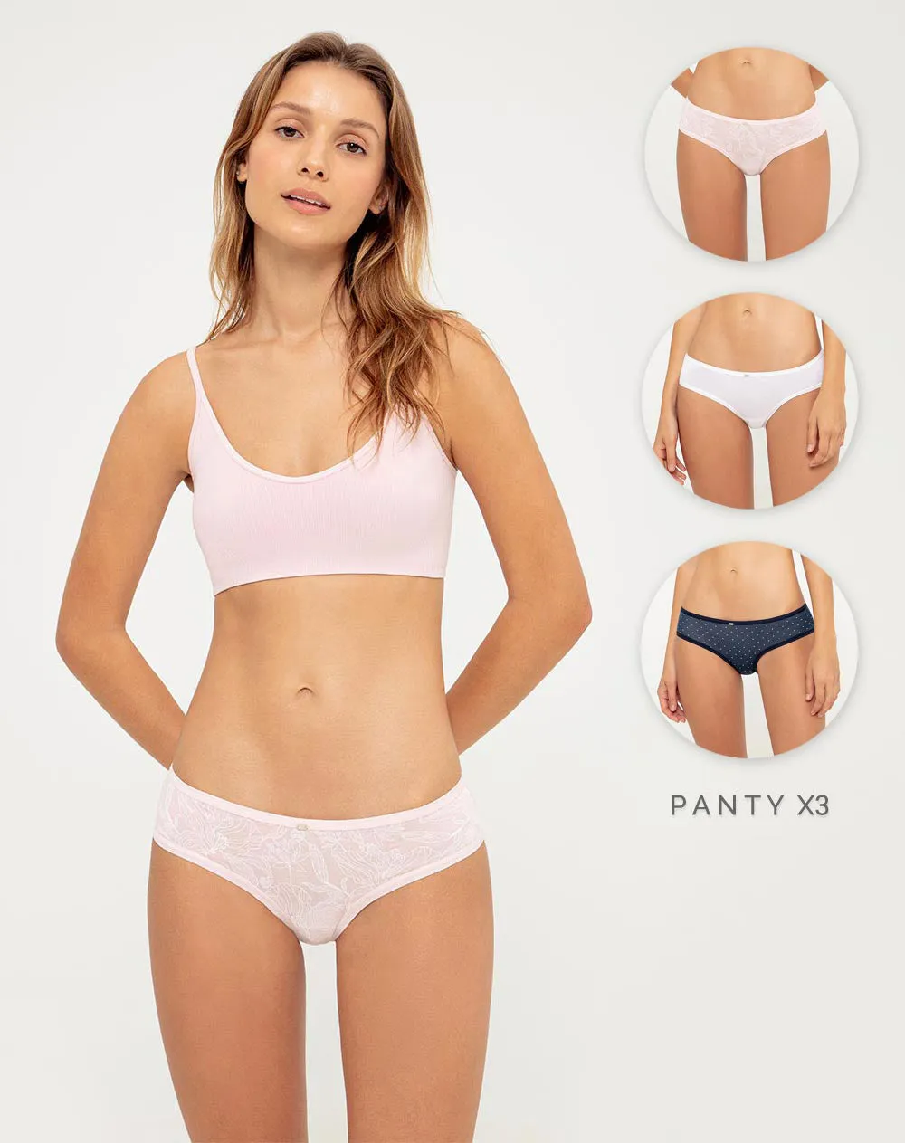 3 pantys Lemin boxer en punto tiro medio surtido sold by Gef