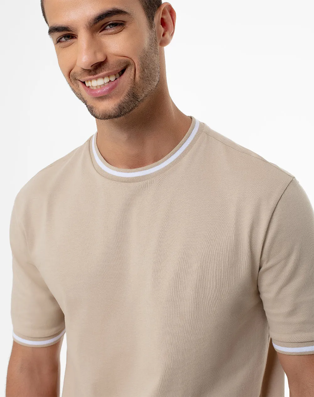 Camiseta regular algodón jersey caqui hombre sold by Gef