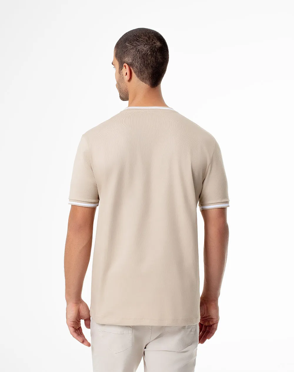 Camiseta regular algodón jersey caqui hombre sold by Gef product image thumbnail 2
