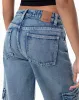 Jean wide leg tiro medio bolsillos tipo cargo azul oscuro para mujer sold by Gef
