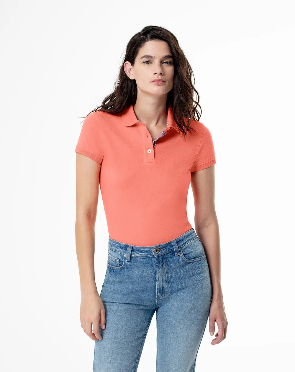 Polo slim fit coral sold by Gef