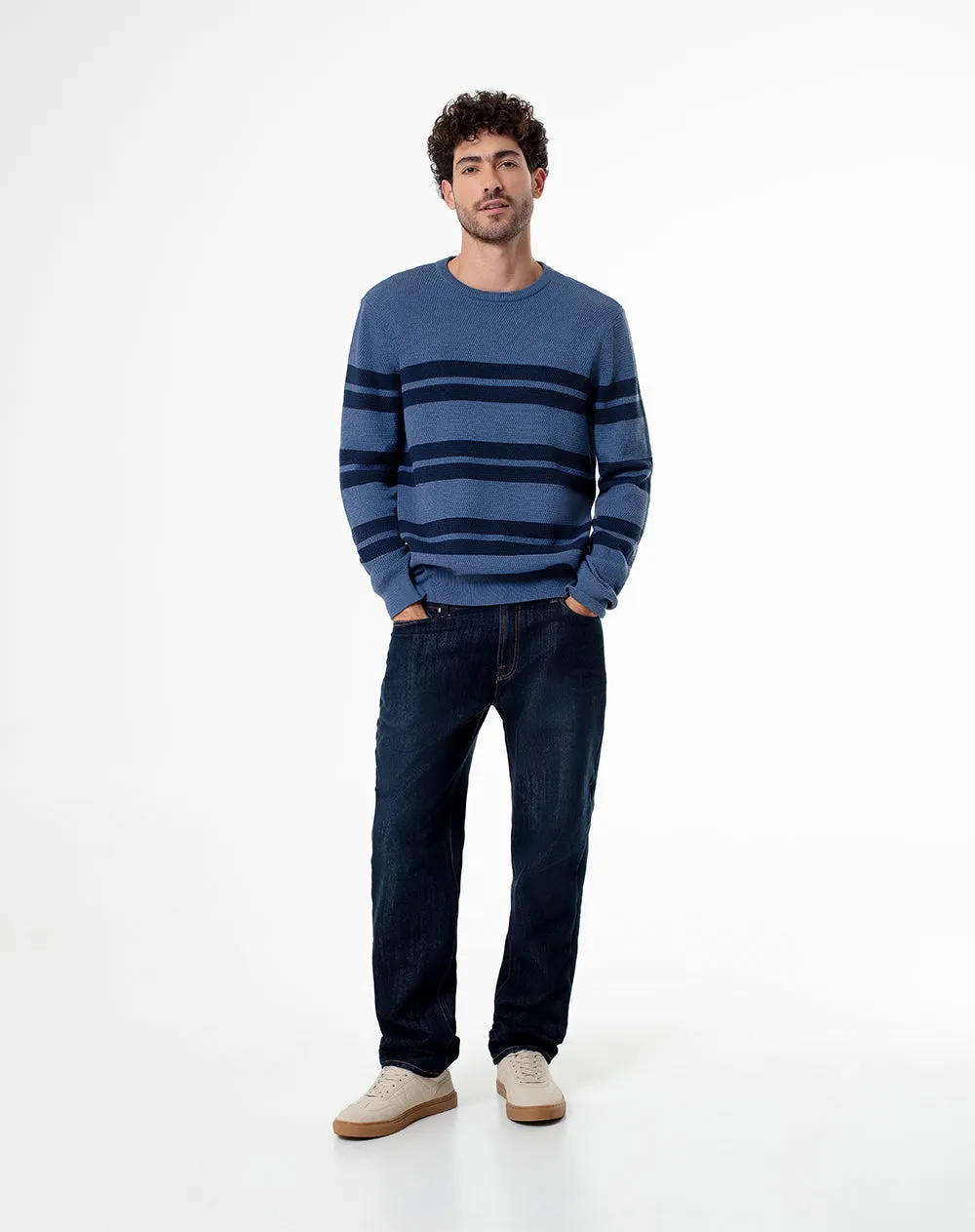 Buzo regular fit azul rayas sold by Gef product image thumbnail 4