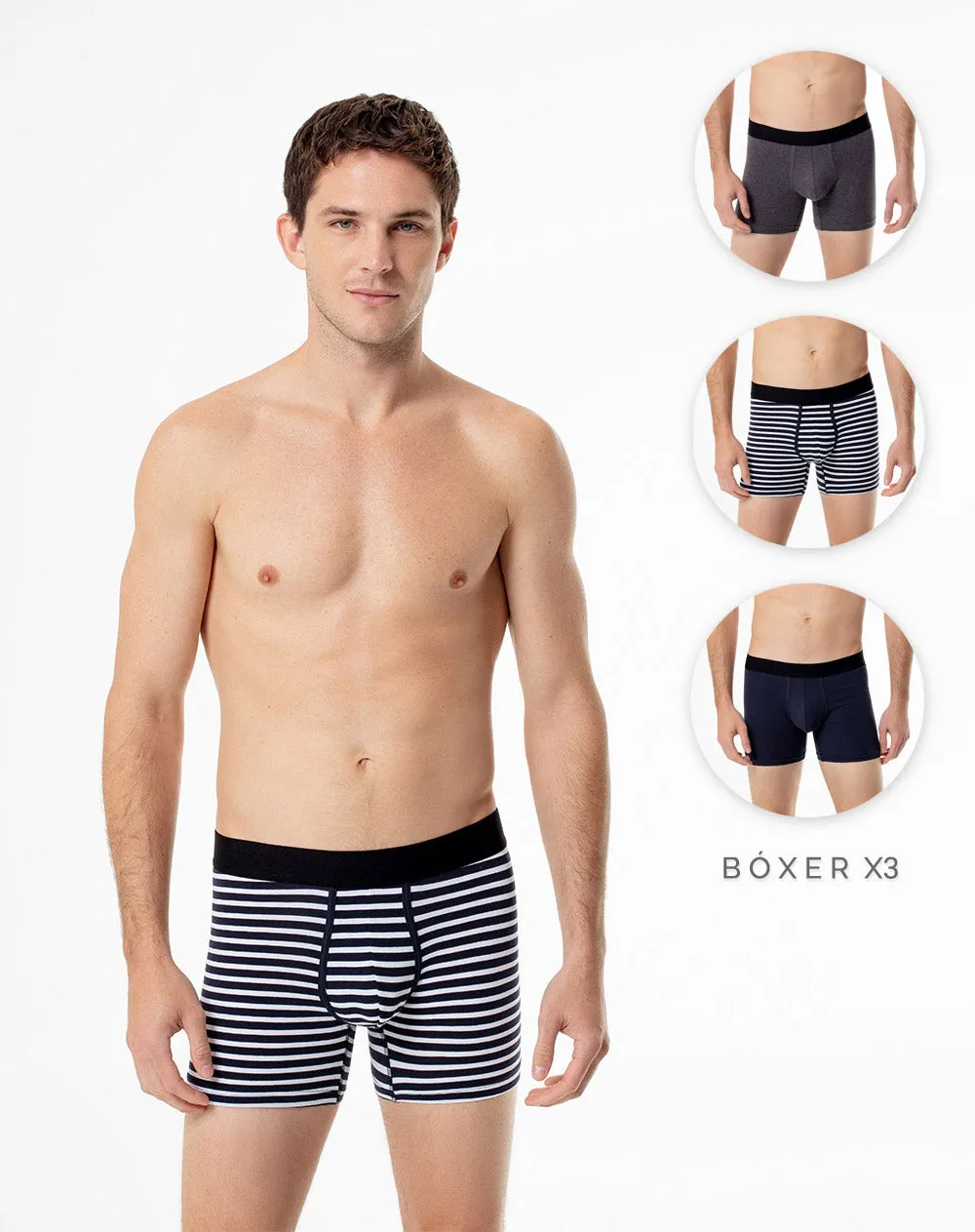 Bóxer medio algodón jersey x3unds surtido sold by Gef