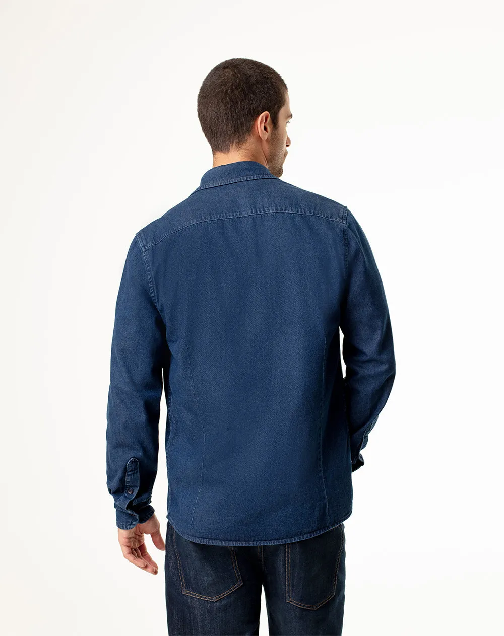 Camisa slim fit manga larga índigo oscuro sold by Gef product image thumbnail 2