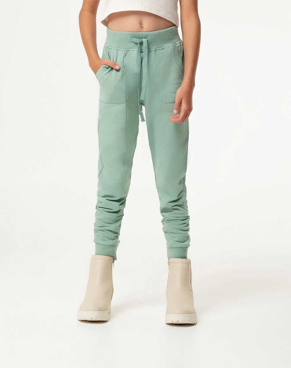 Jogger Linus regular fit tiro medio verde sold by Gef product image thumbnail 3