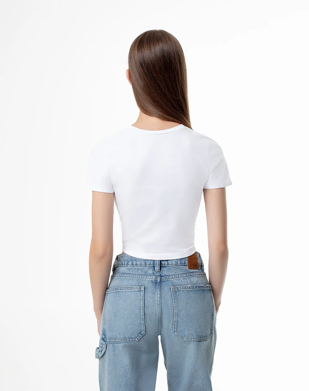 Camiseta crop slim algodón blanca mujer sold by Gef product image thumbnail 2