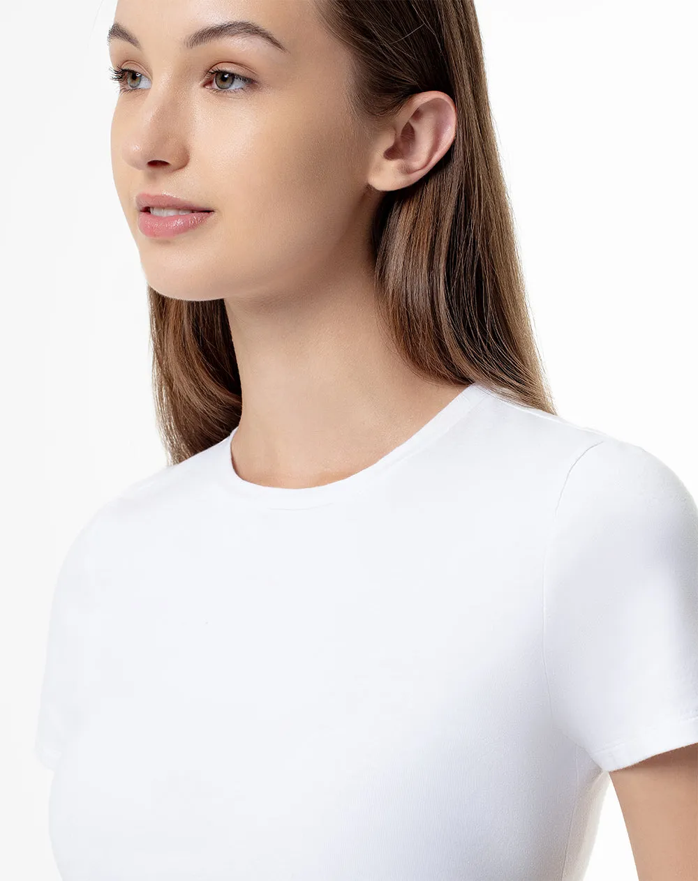 Camiseta crop slim algodón blanca mujer sold by Gef product image thumbnail 3