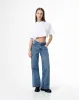 Jean wide leg tiro medio 4 bolsillos azul oscuro para mujer sold by Gef