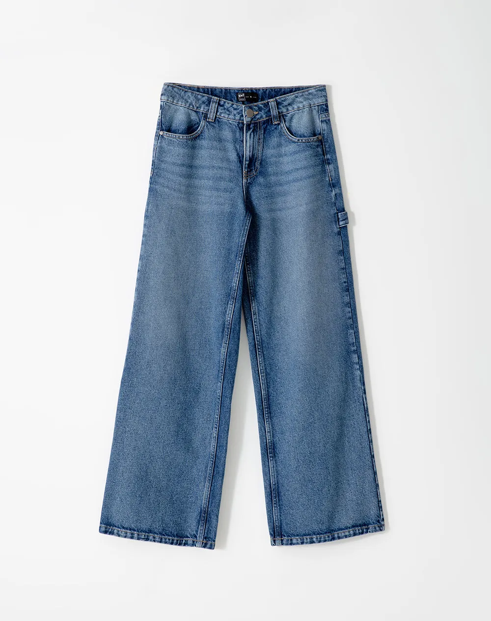 Jean wide leg utilitario tiro medio 100% algodón índigo oscuro mujer sold by Gef product image thumbnail 5