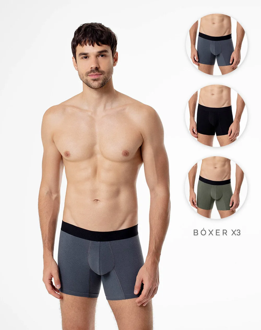 Bóxer medio algodón jersey x3unds surtido sold by Gef