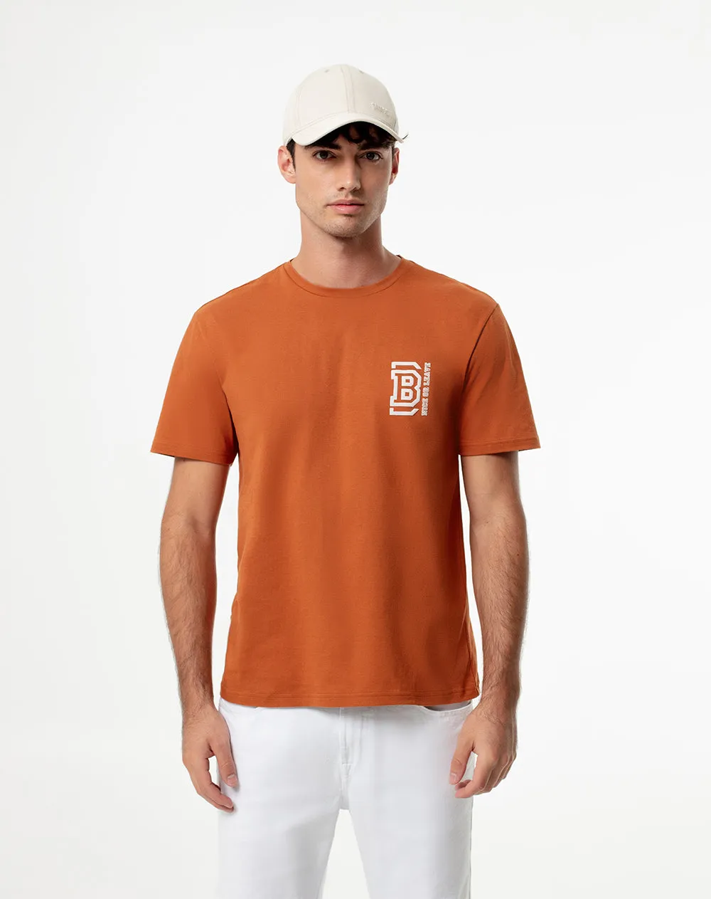 Camiseta slim fit manga corta café sold by Gef